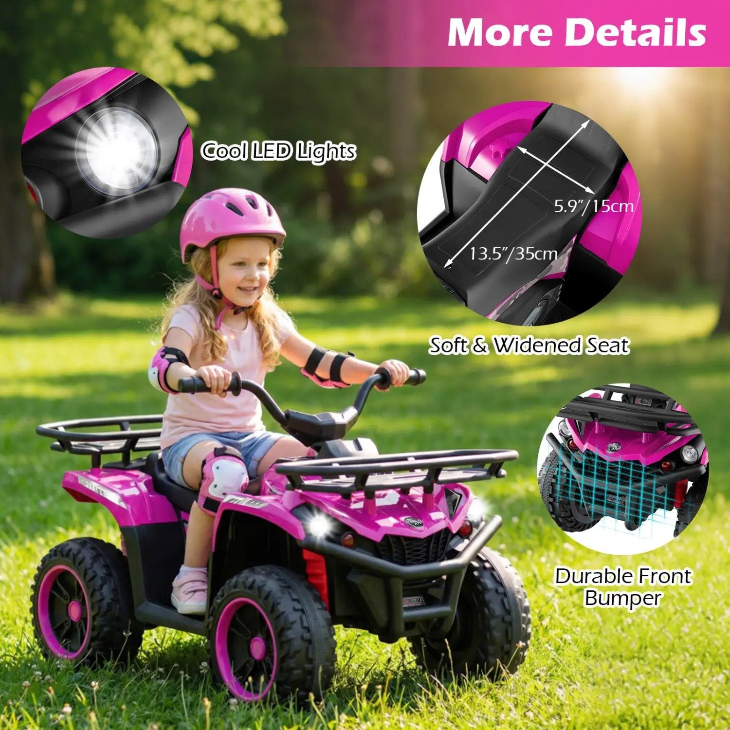 24V Electric Ride On Quad with LED Headlights by DirectDeals