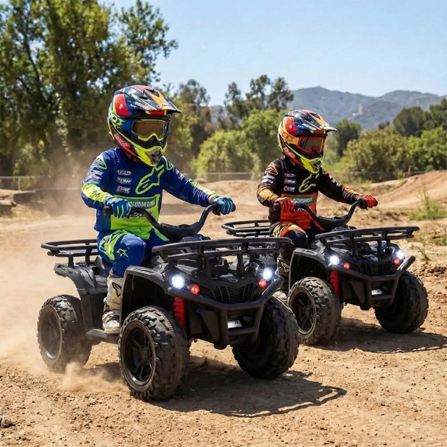 24V Electric Ride On Quad with LED Headlights by DirectDeals