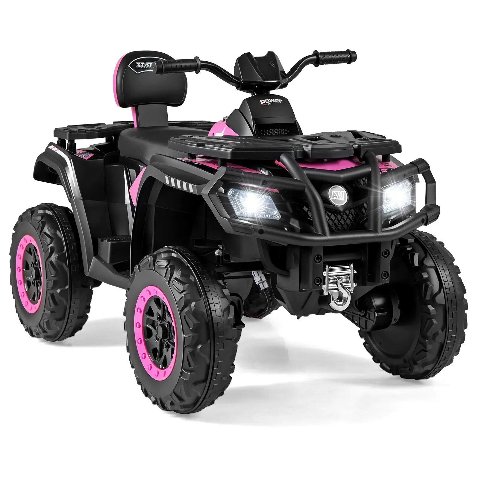 24V Kids ATV 2-Seater with 4 Motors with LED Lights and Music by DirectDeals