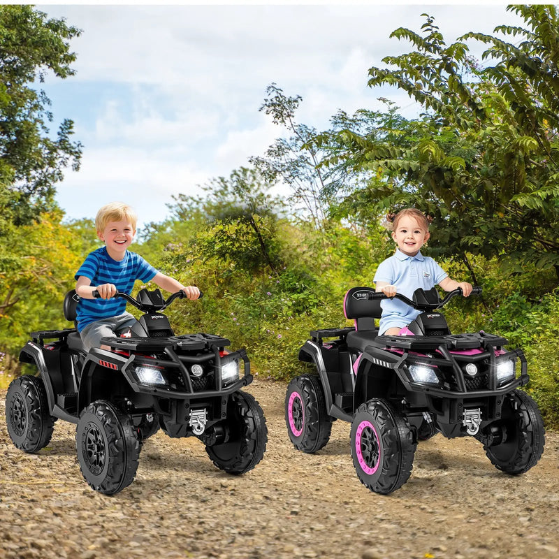 24V Kids ATV 2-Seater with 4 Motors with LED Lights and Music by DirectDeals