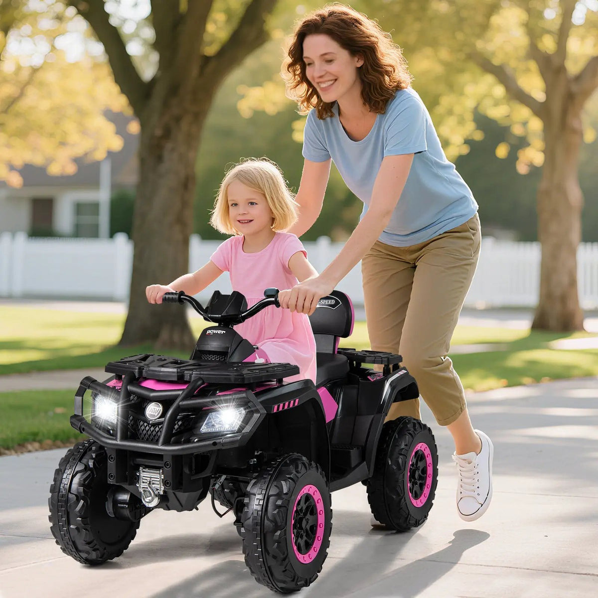 24V Kids ATV 2-Seater with 4 Motors with LED Lights and Music, photo 4 of 32