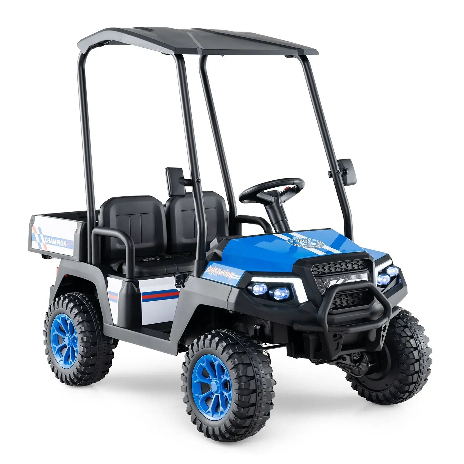 24V Kids Golf Cart 4WD 2-Seater Ride on Car with Storage Trunk and Horn by DirectDeals