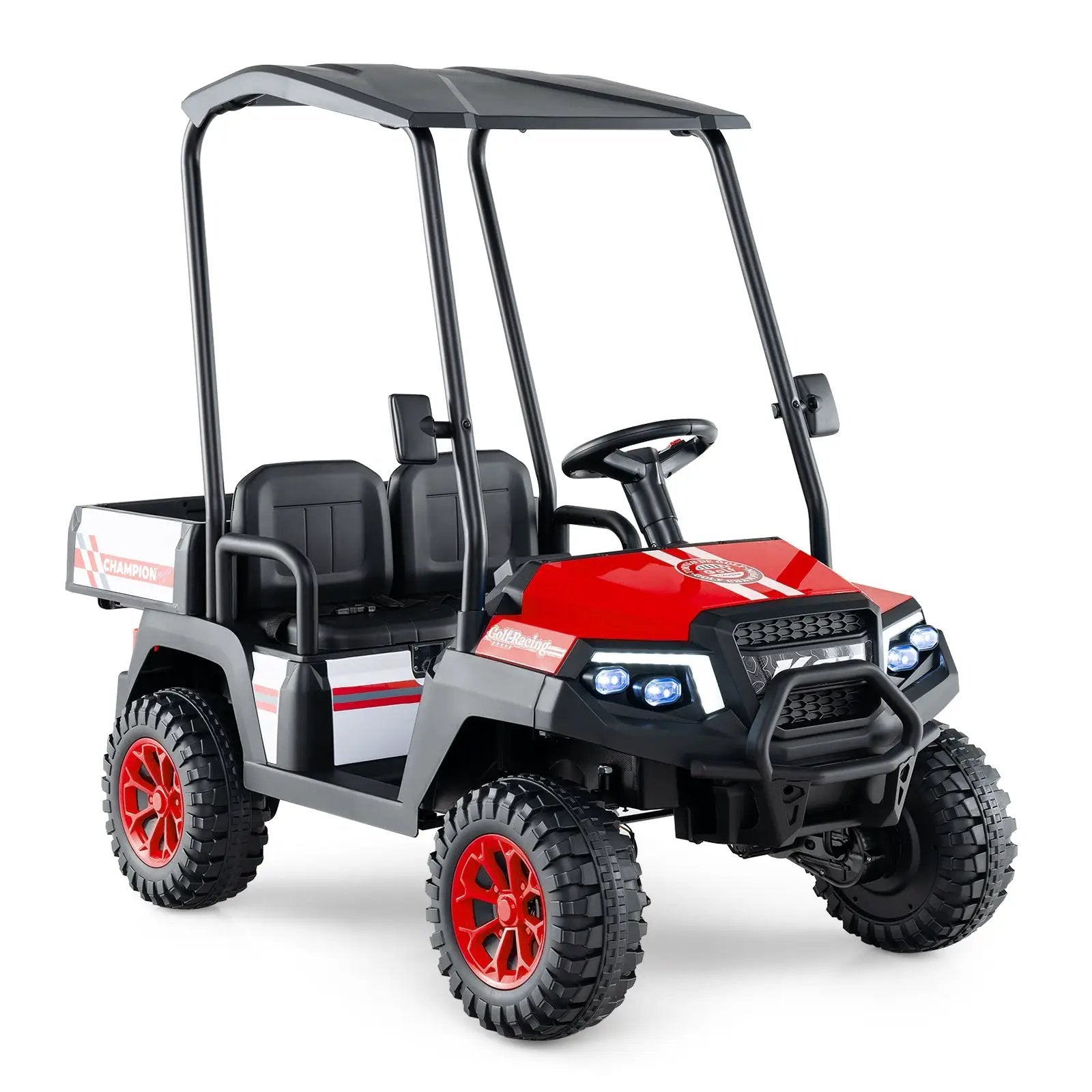 24V Kids Golf Cart 4WD 2-Seater Ride on Car with Storage Trunk and Horn by DirectDeals