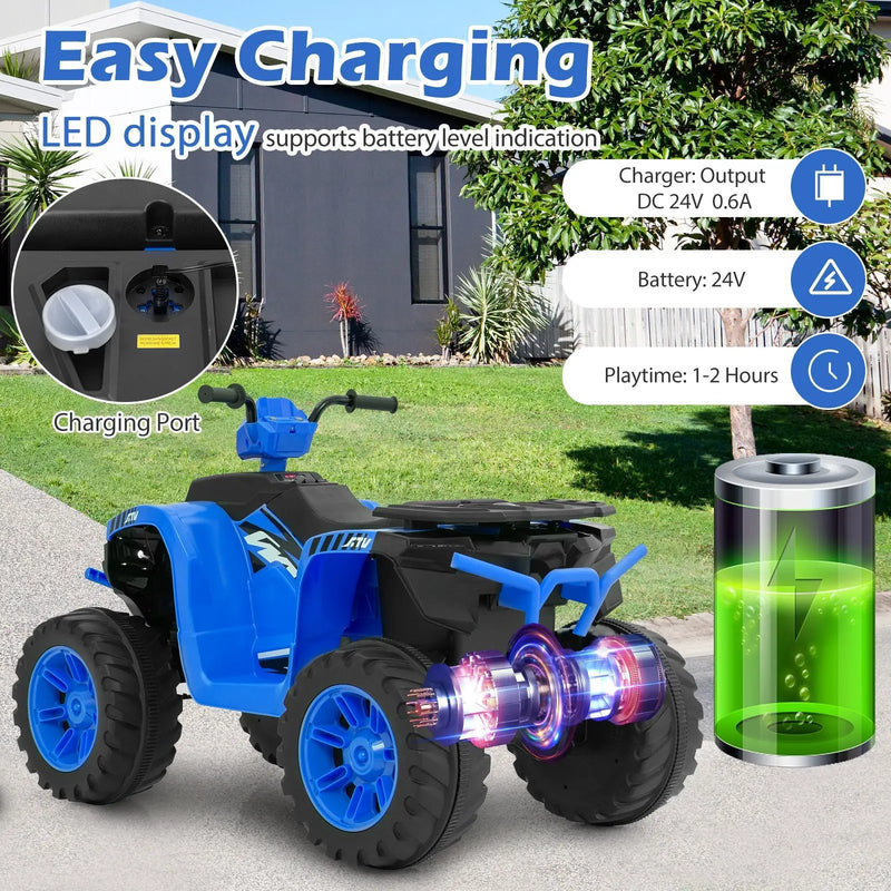 24V Kids Ride-On Electric ATV with Wireless Connection for Toddlers 3-8 Years Old by DirectDeals