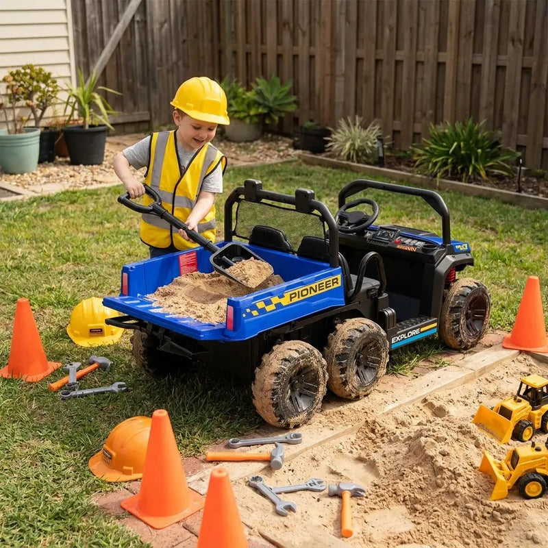 24V Kids Ride-On Dump Truck with Electric Dump Bed 2-Seater by DirectDeals