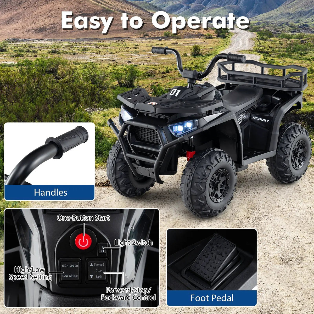 24V Kids Ride on Electric ATV Quad Car with Realistic Sounds and LED Lights, photo 21 of 24