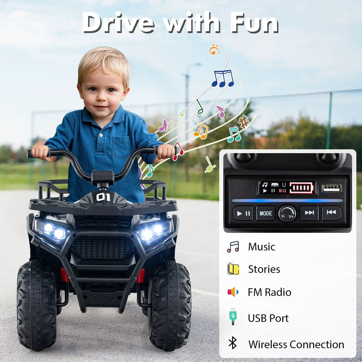 24V Kids Ride on Electric ATV Quad Car with Realistic Sounds and LED Lights, photo 24 of 24