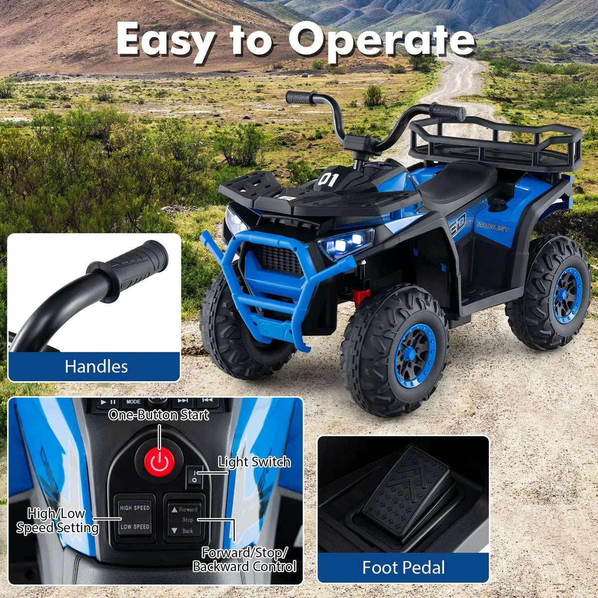24V Kids Ride on Electric ATV Quad Car with Realistic Sounds and LED Lights, photo 19 of 24