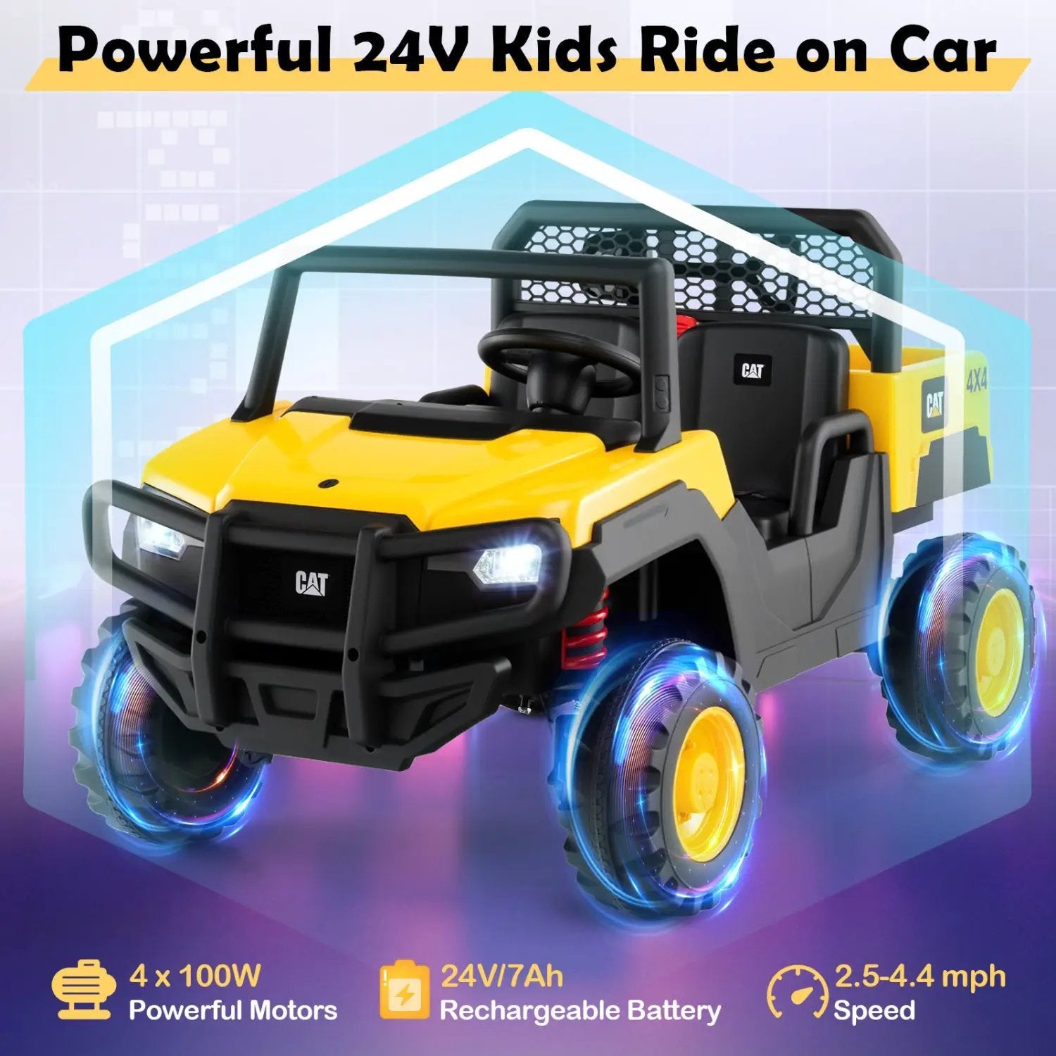 24V Ride-On Dump Truck 2-Seater with Remote Control - Yellow by DirectDeals