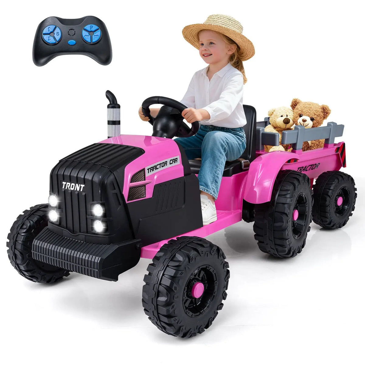 24V Ride On Tractor for Kids Electric Vehicle with Detachable Trailer and Remote Control, photo 6 of 32