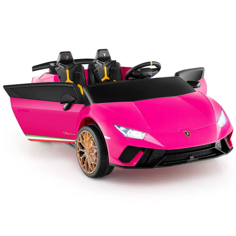 24V Ride-on Car for Kids 4WD 2-Seater Licensed Lamborghini Electric Vehicles with Music by DirectDeals