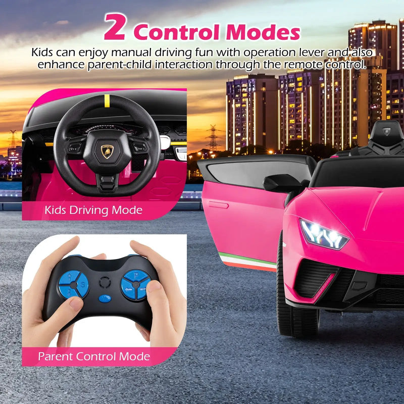 24V Ride-on Car for Kids 4WD 2-Seater Licensed Lamborghini Electric Vehicles with Music by DirectDeals