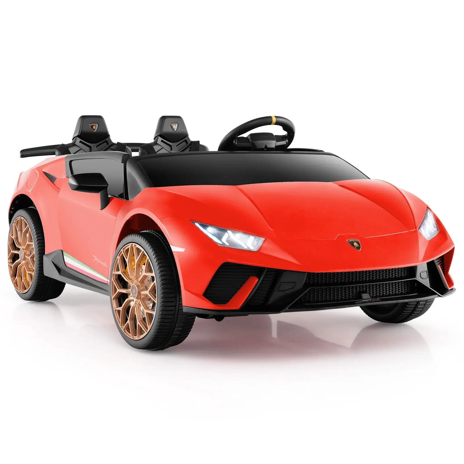 24V Ride-on Car for Kids 4WD 2-Seater Licensed Lamborghini Electric Vehicles with Music by DirectDeals