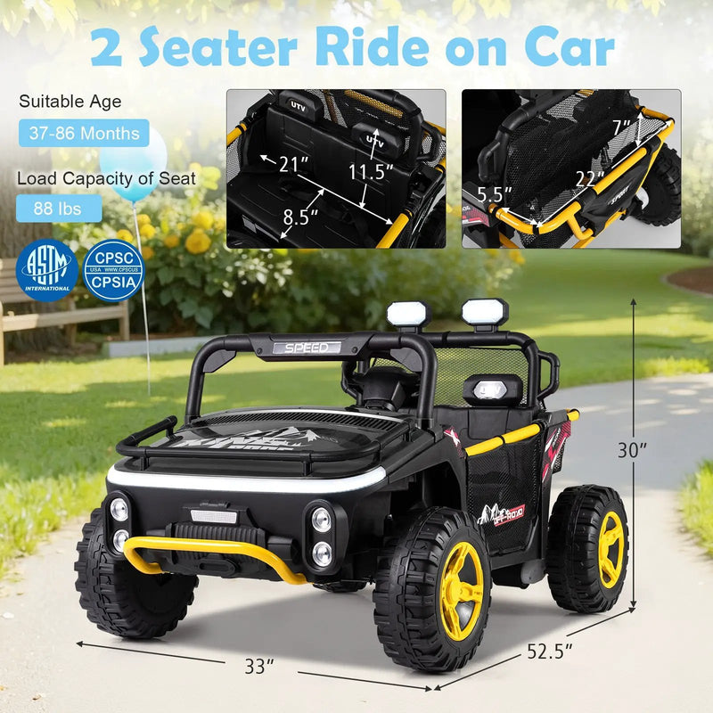 24V Ride on Toy for Kids 2 Seater Ride on Truck Car with Horn Music Story by DirectDeals