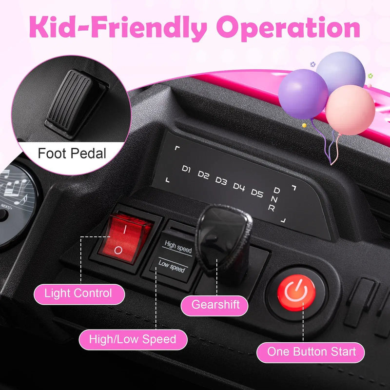 24V Ride on Toy for Kids 2 Seater Ride on Truck Car with Horn Music Story by DirectDeals