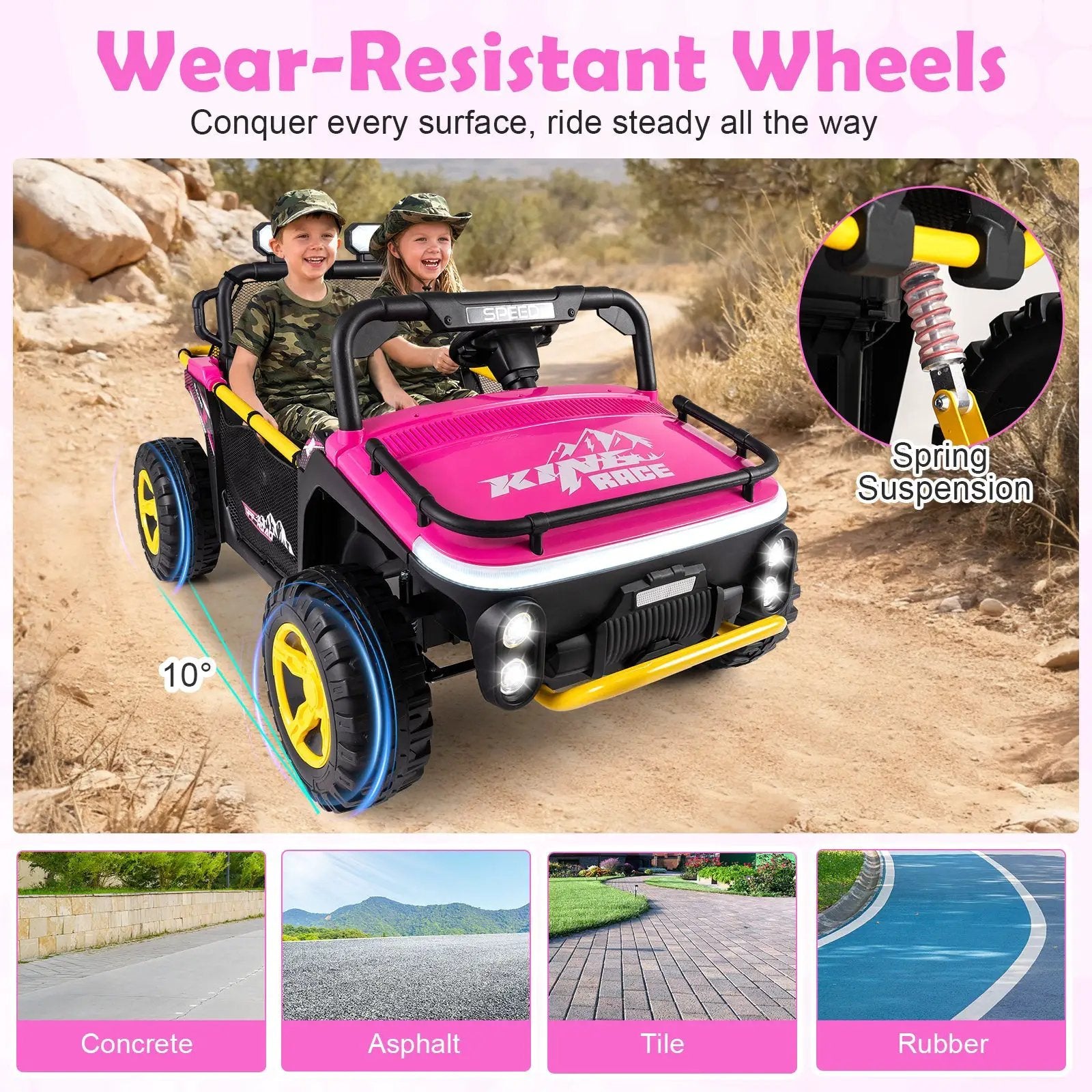 24V Ride on Toy for Kids 2 Seater Ride on Truck Car with Horn Music Story by DirectDeals