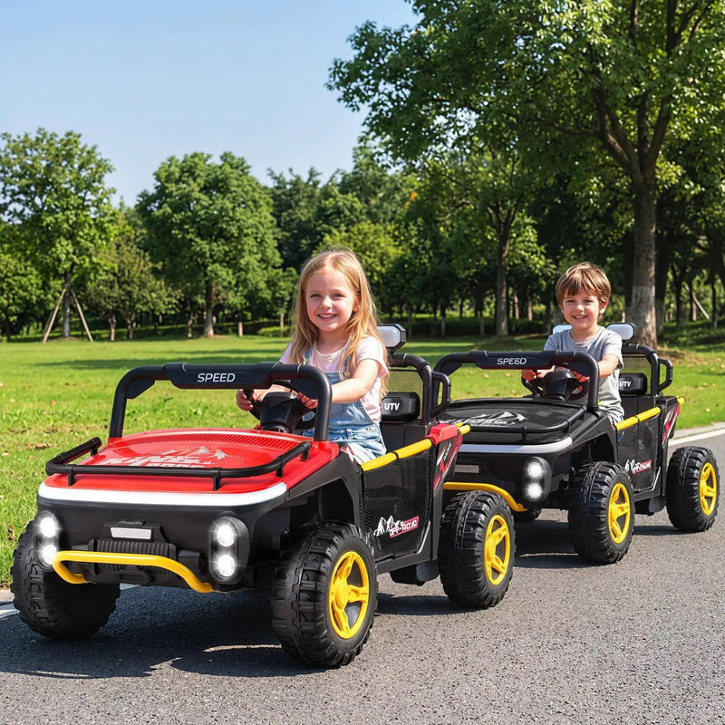 24V Ride on Toy for Kids 2 Seater Ride on Truck Car with Horn Music Story by DirectDeals