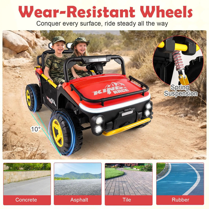 24V Ride on Toy for Kids 2 Seater Ride on Truck Car with Horn Music Story by DirectDeals