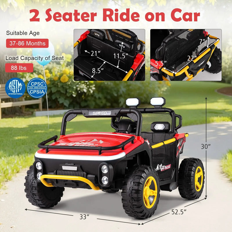 24V Ride on Toy for Kids 2 Seater Ride on Truck Car with Horn Music Story by DirectDeals