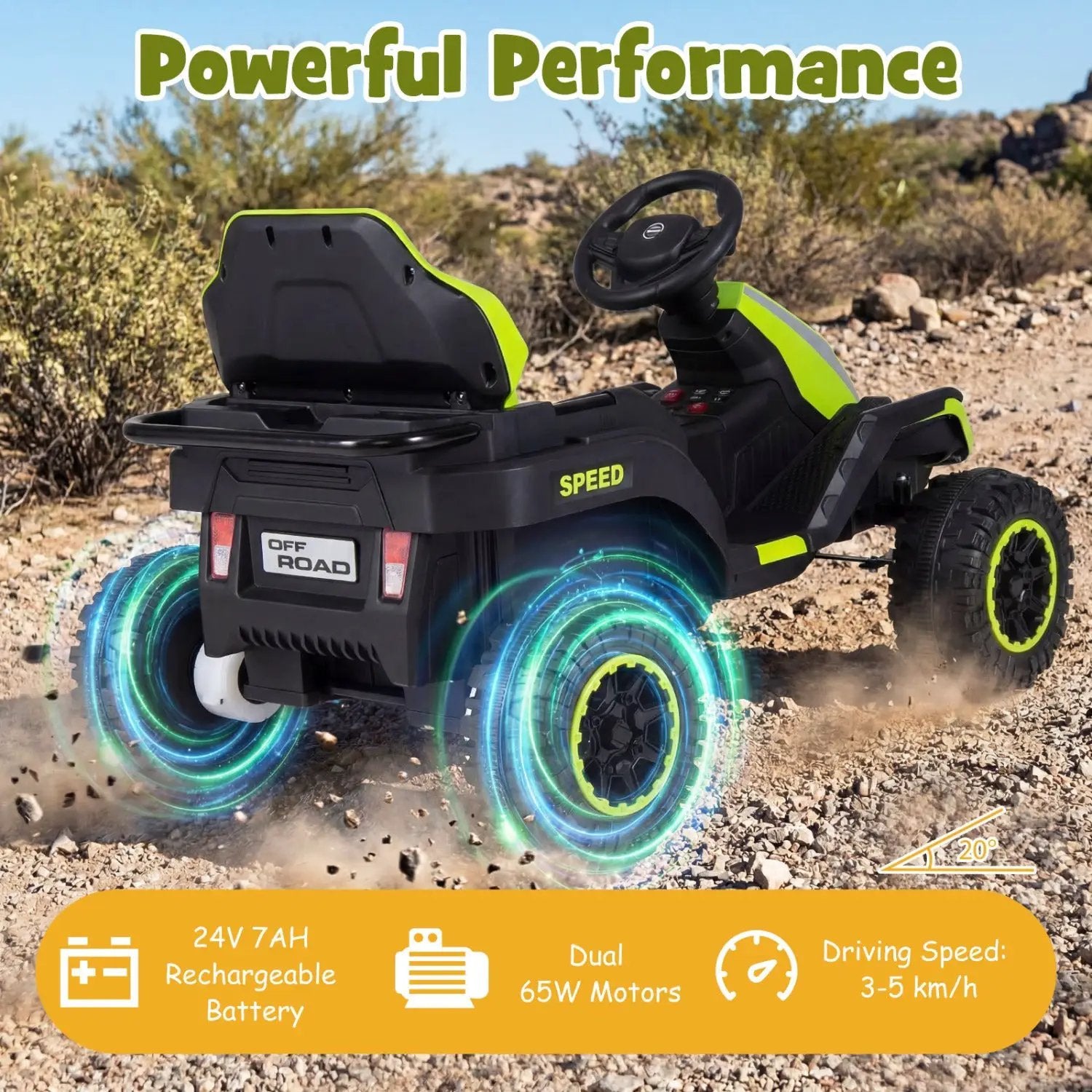 24V Ride on Tractor with Detachable Trailer and Music for Boys Girls by DirectDeals