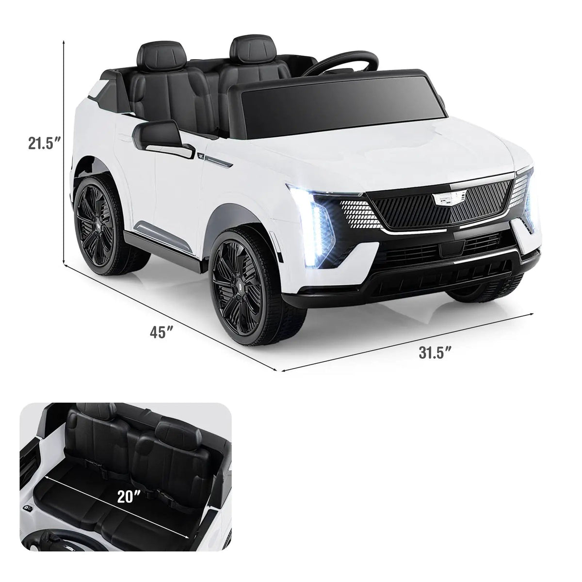 24V Ride on Truck 2-Seater Licensed Cadillac with Remote Control, photo 8 of 24