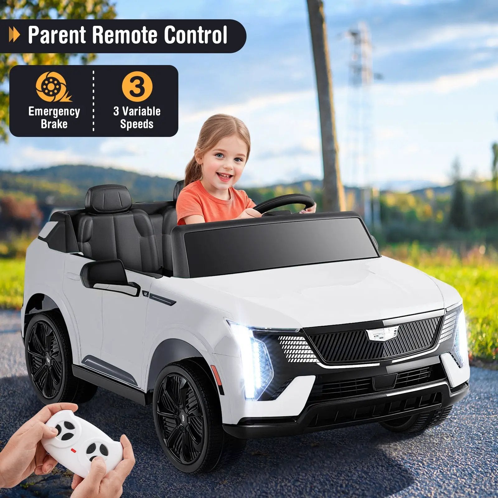 24V Ride on Truck 2-Seater Licensed Cadillac with Remote Control by DirectDeals