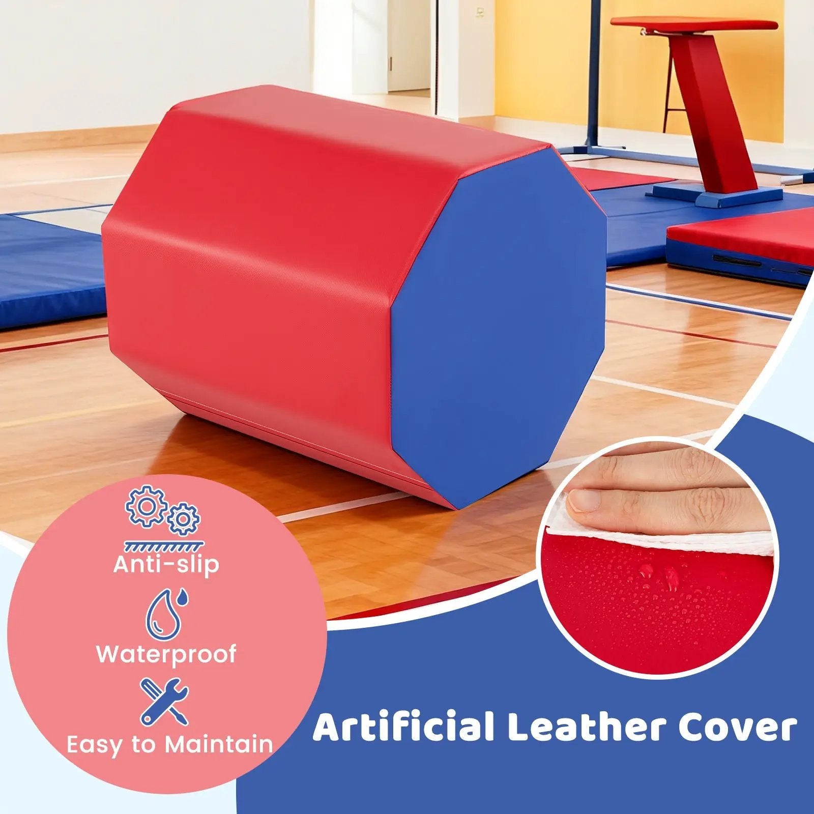 24.5 Inch x 24.5 Inch Octagon Gymnastics Mat with Waterproof Zippered Cover by DirectDeals
