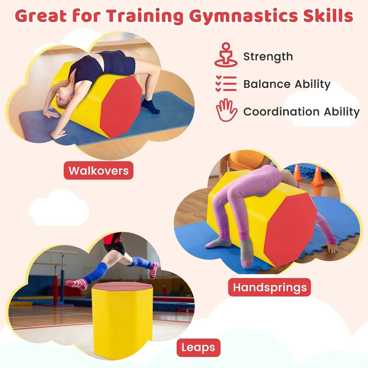 24.5 Inch x 24.5 Inch Octagon Gymnastics Mat with Waterproof Zippered Cover, photo 14 of 16