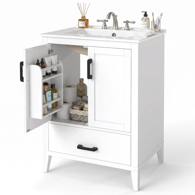 24.5" Bathroom Vanity with Ceramic Sink and Drawer by DirectDeals