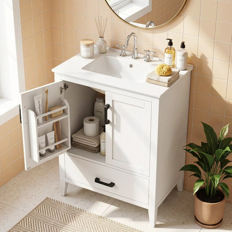 24.5" Bathroom Vanity with Ceramic Sink and Drawer by DirectDeals