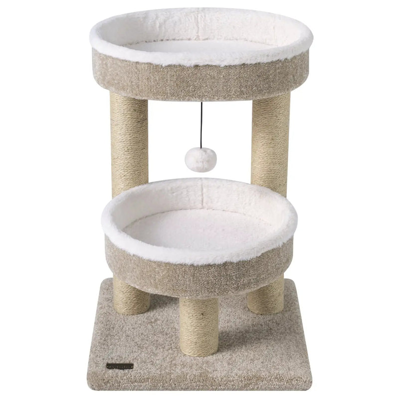 24" Cat Tower with Plush Perches & Scratching Posts by DirectDeals