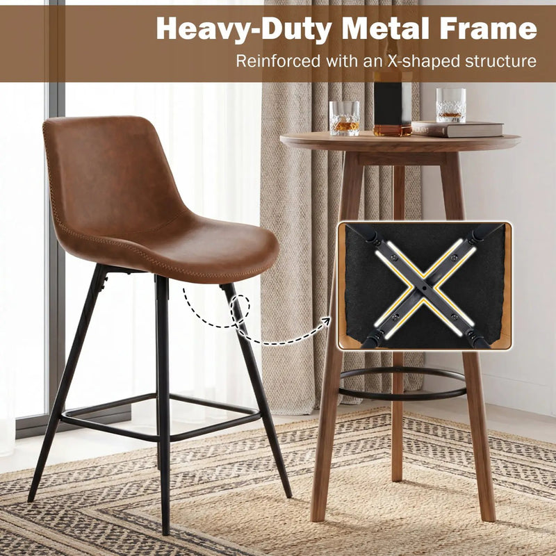 24 Inch Bar Stools Set of 4 with Backs and Footrests by DirectDeals