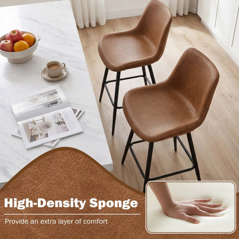 24 Inch Bar Stools Set of 2 with Backs and Footrests by DirectDeals