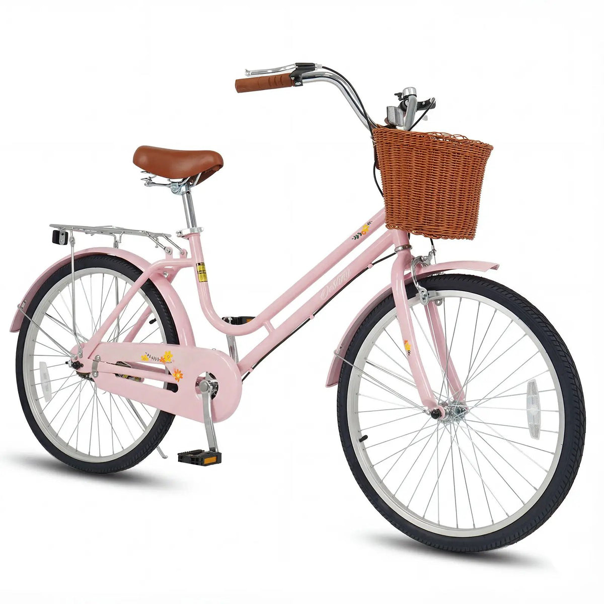 26" Beach Cruiser Bike for Women with Basket and Rear Rack, photo 11 of 16