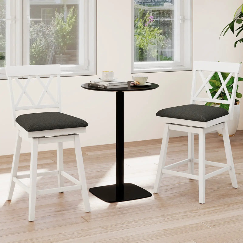 Counter Height Swivel Bar Stools with Upholstered Seat by DirectDeals