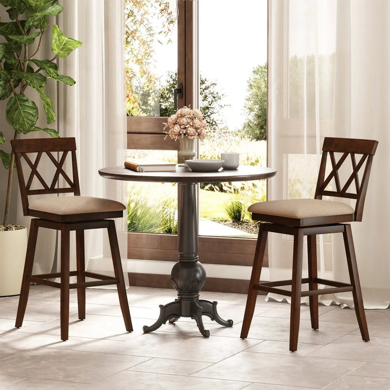 24 Inch Counter Height Barstools Set of 4 with Backrest and Upholstered Seat Cushion by DirectDeals