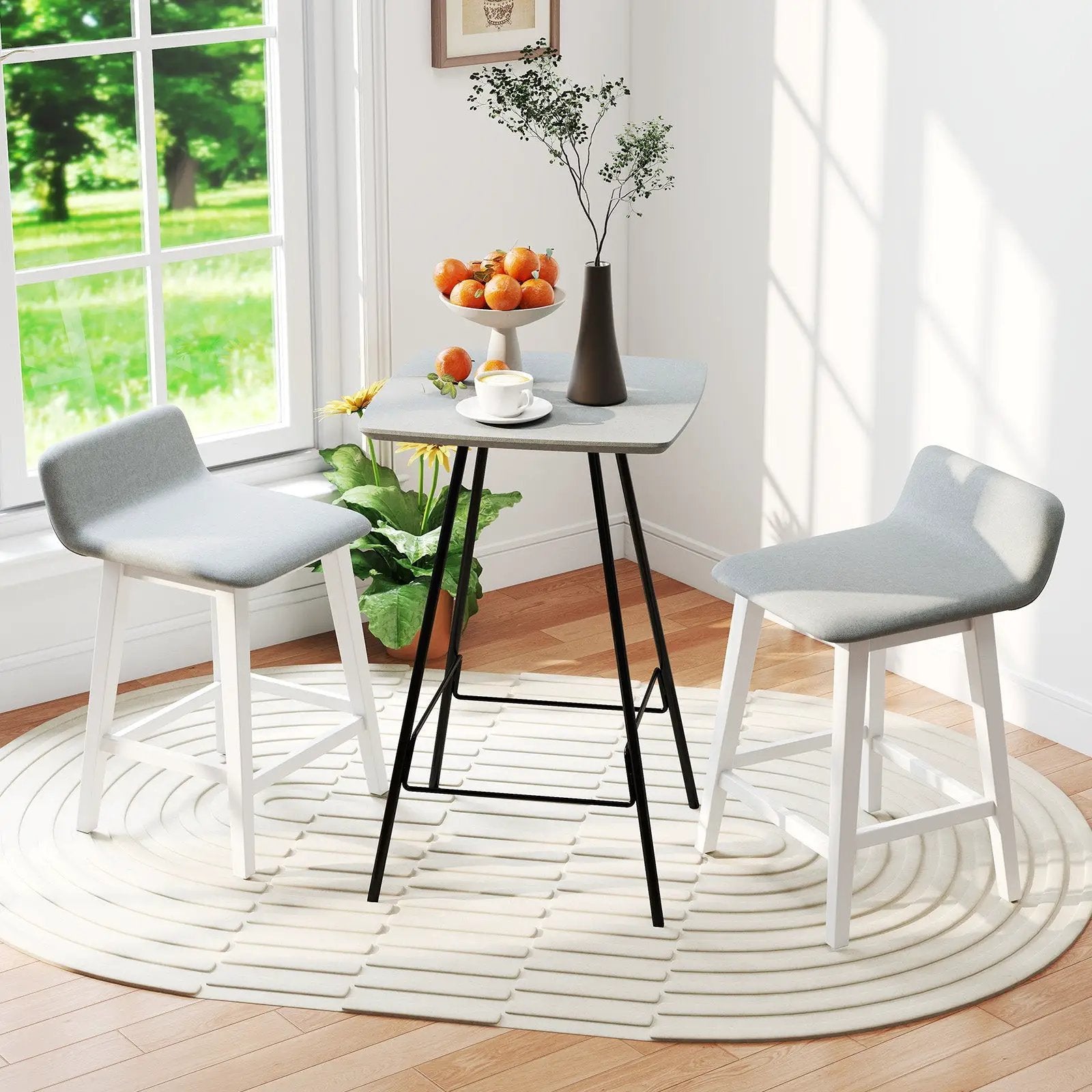 24 Inch Counter Height Bar Stools Set of 2 with Low Back by DirectDeals
