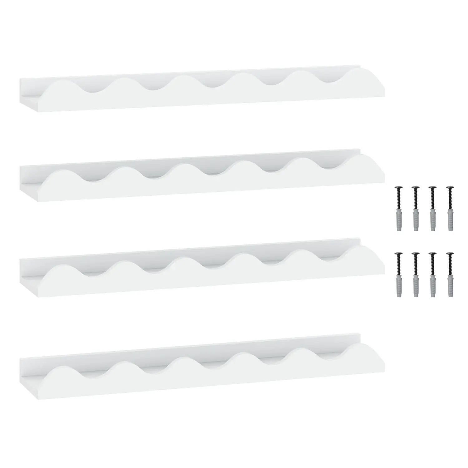 Wall-Mounted Picture Ledge Shelf Set of 4 - 24 Inch White by DirectDeals
