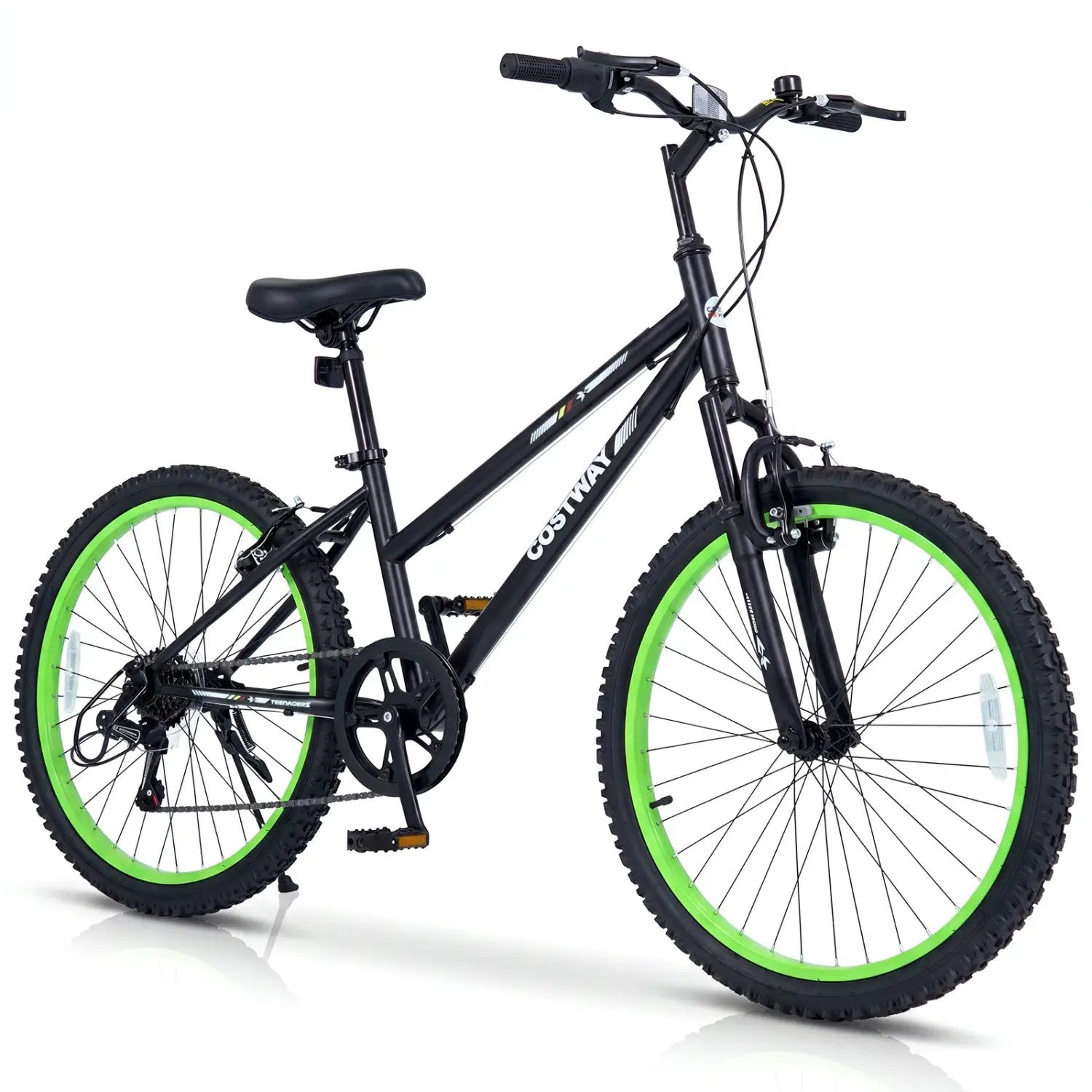 24 Inch Kids Mountain Bike with 7-Speed Adjustable Suspension by DirectDeals