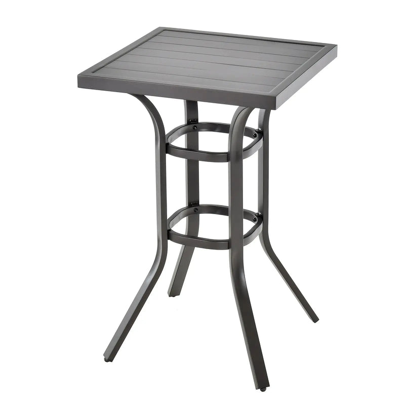 24 Inch Patio Bar Height Table with Aluminum Tabletop and Adjustable Foot Pads by DirectDeals