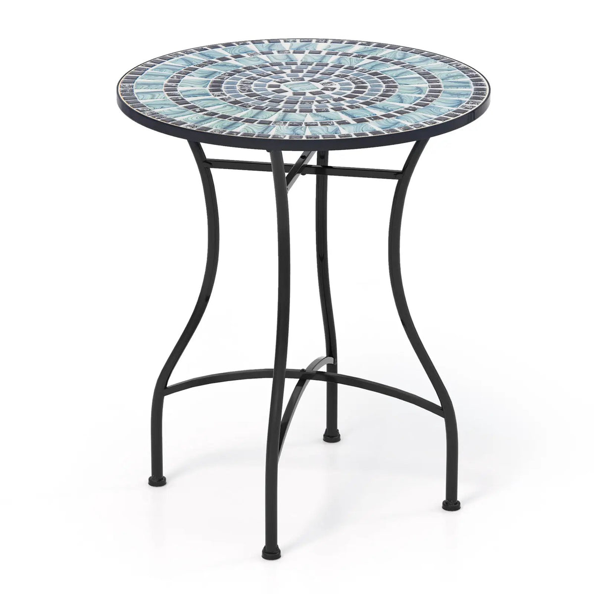 24 Inch Patio Bistro Table with Ceramic Tile Tabletop, photo 3 of 10