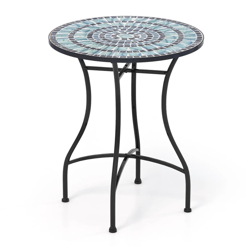 24 Inch Patio Bistro Table with Ceramic Tile Tabletop by DirectDeals