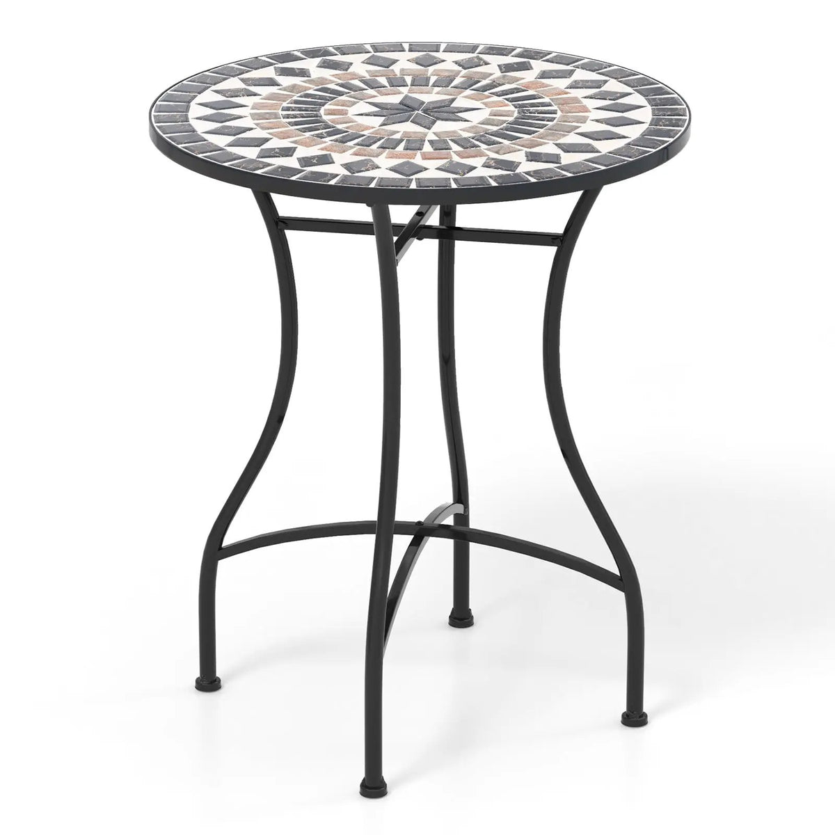 24 Inch Patio Bistro Table with Ceramic Tile Tabletop, photo 10 of 10