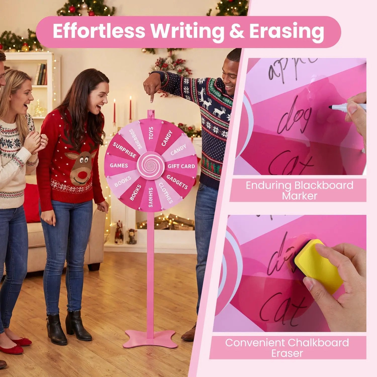 24 Inch Prize Wheel with Blackboard Marker and Eraser by DirectDeals