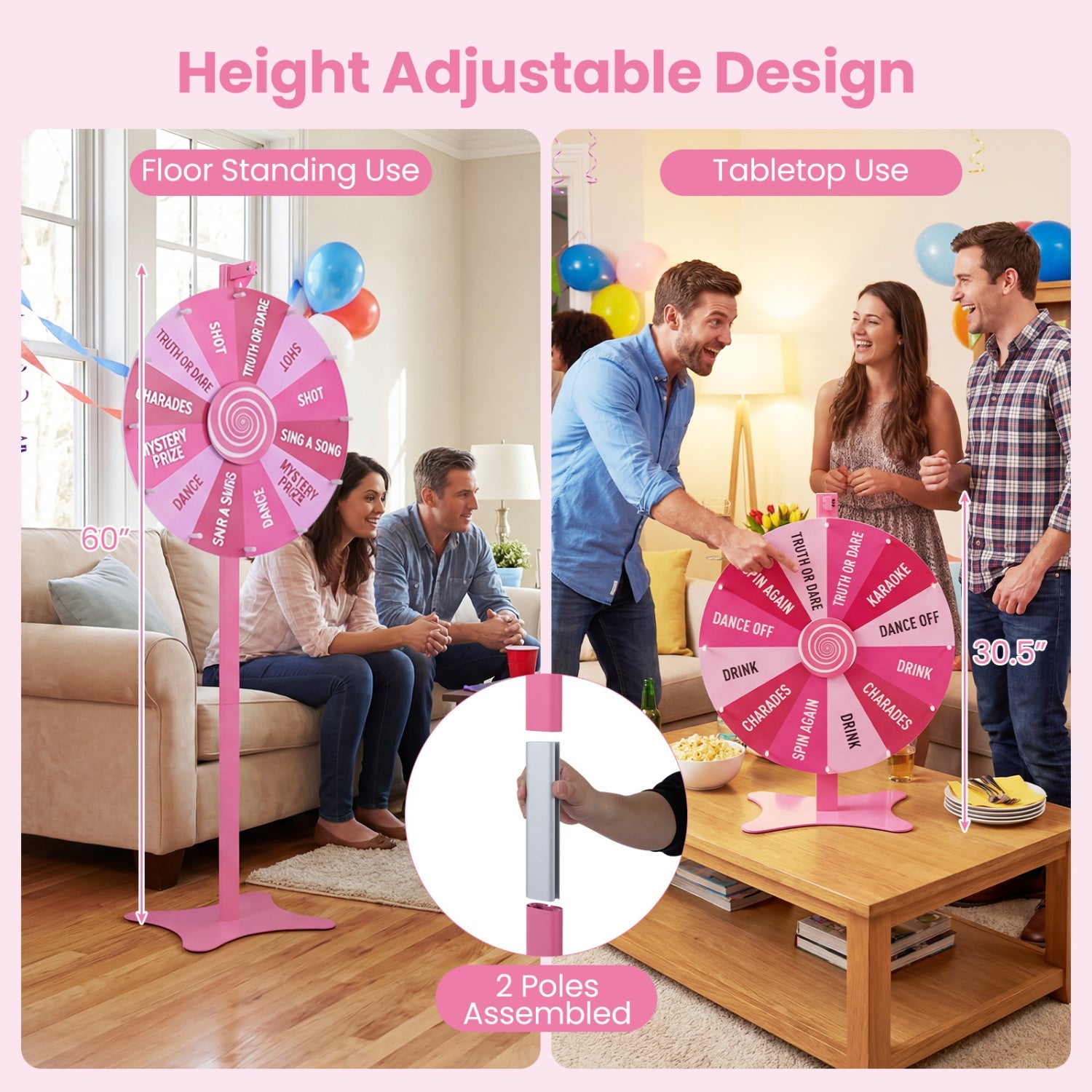 24 Inch Prize Wheel with Blackboard Marker and Eraser by DirectDeals