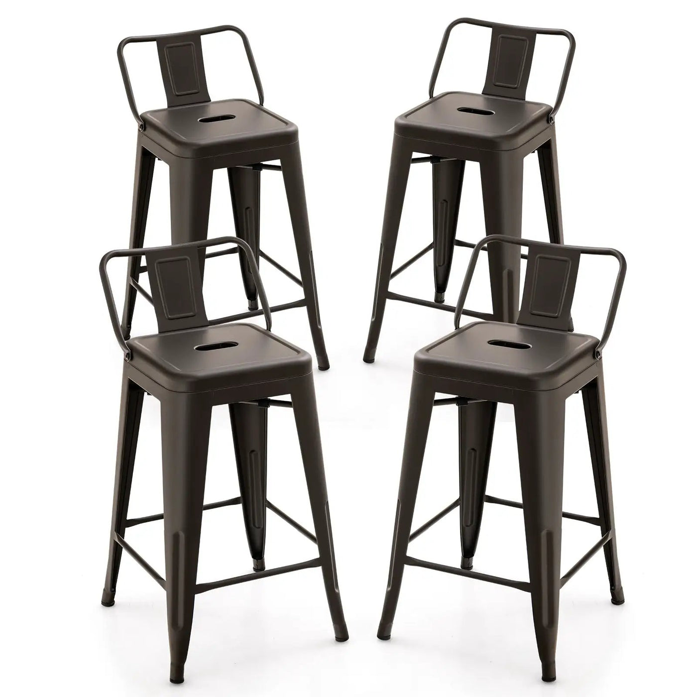 24 Inch Set of 4 Cafe Side Chairs with Rubber Feet and Removable Back by DirectDeals