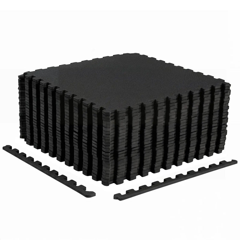 Interlocking EVA Foam Floor Tiles 24-Pack with Borders by DirectDeals