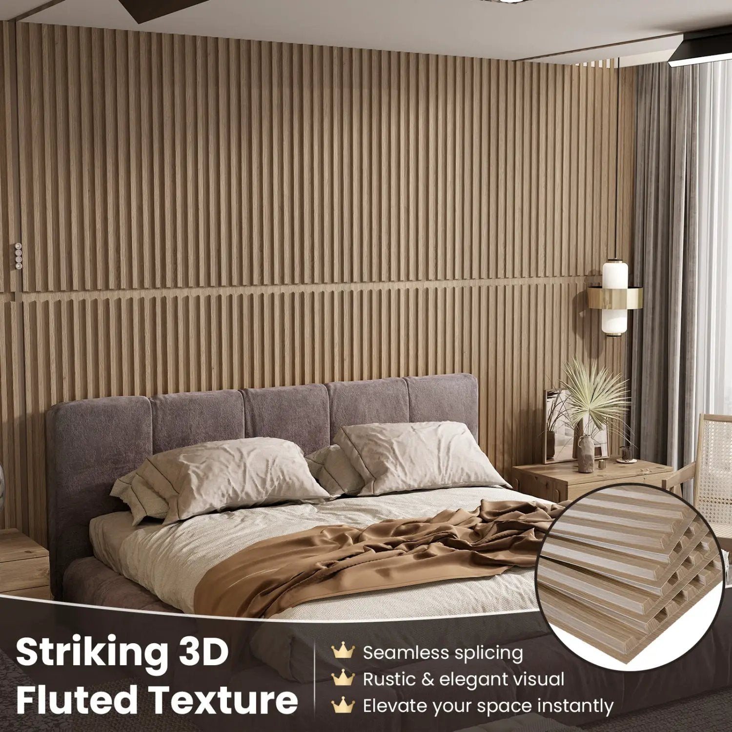 24-Pack PVC Slat Wall Panels for Interior Wall Decoration for Living Room and TV Background by DirectDeals