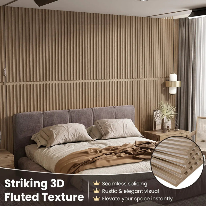 24-Pack PVC Slat Wall Panels for Interior Wall Decoration for Living Room and TV Background by DirectDeals