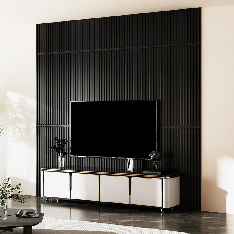 24-Pack PVC Slat Wall Panels for Interior Wall Decoration for Living Room and TV Background by DirectDeals